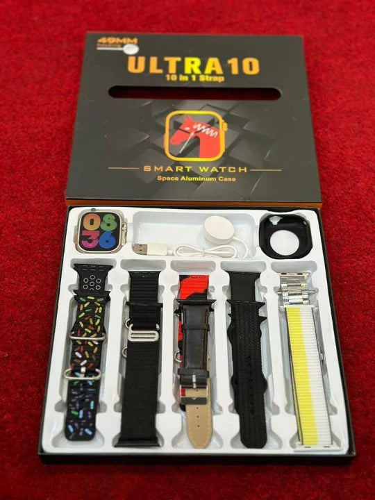 Ultra 10 Smart Watch with 10 Straps and a Free Screen Protector